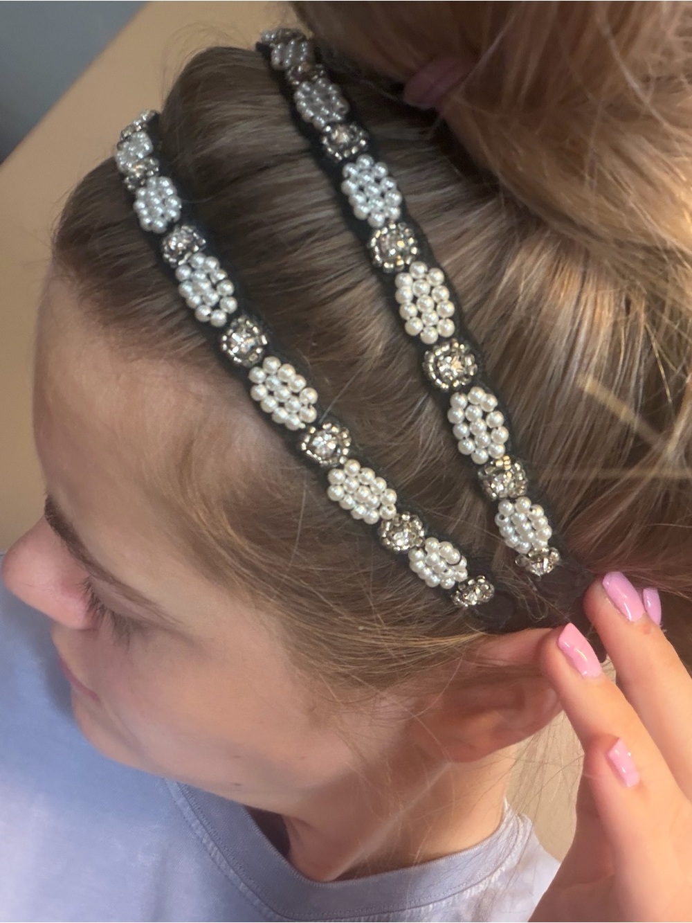 Embellished Pearl & Crystal Black Headband